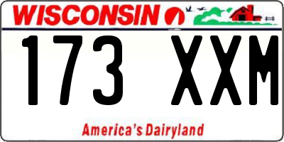 WI license plate 173XXM