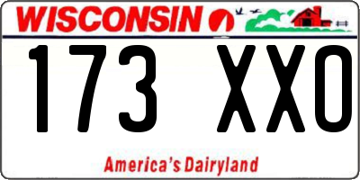 WI license plate 173XXO