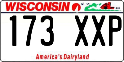 WI license plate 173XXP