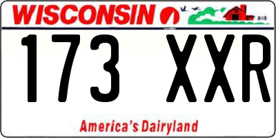 WI license plate 173XXR