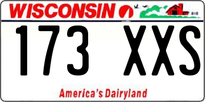 WI license plate 173XXS