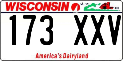 WI license plate 173XXV