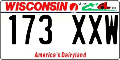 WI license plate 173XXW