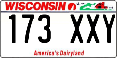 WI license plate 173XXY