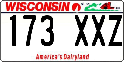 WI license plate 173XXZ