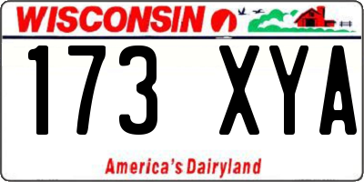 WI license plate 173XYA