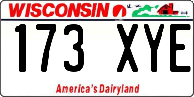 WI license plate 173XYE