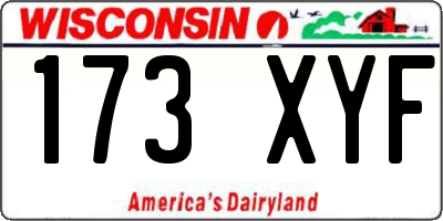 WI license plate 173XYF