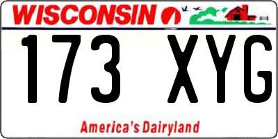 WI license plate 173XYG