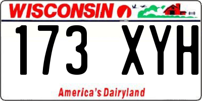 WI license plate 173XYH