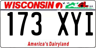 WI license plate 173XYI