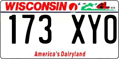 WI license plate 173XYO