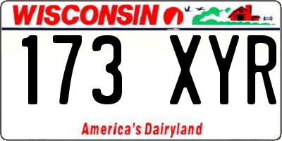 WI license plate 173XYR