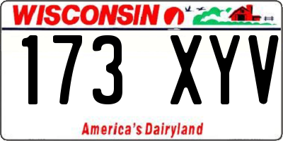 WI license plate 173XYV