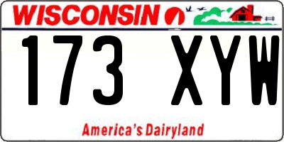 WI license plate 173XYW