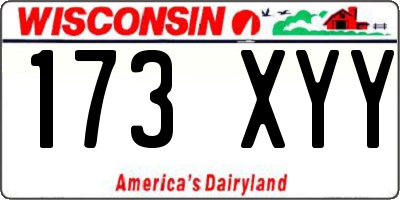 WI license plate 173XYY