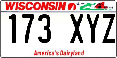 WI license plate 173XYZ