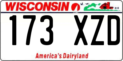 WI license plate 173XZD