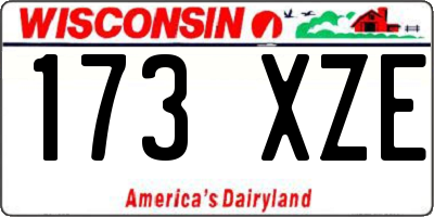 WI license plate 173XZE