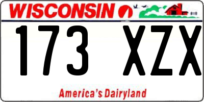 WI license plate 173XZX