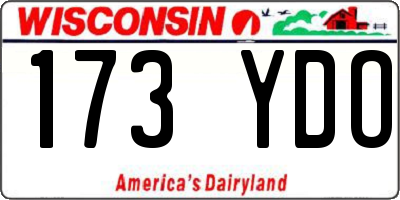 WI license plate 173YDO