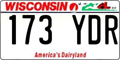WI license plate 173YDR