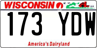 WI license plate 173YDW
