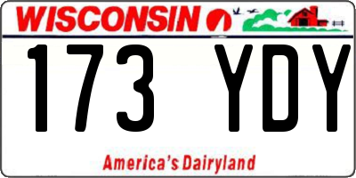 WI license plate 173YDY