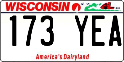 WI license plate 173YEA