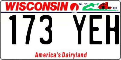 WI license plate 173YEH