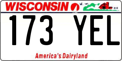 WI license plate 173YEL