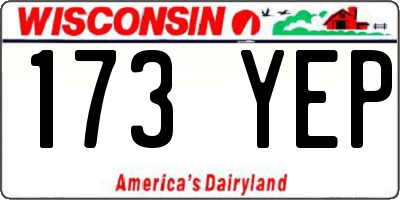 WI license plate 173YEP