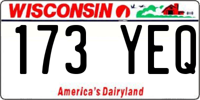 WI license plate 173YEQ