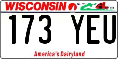 WI license plate 173YEU