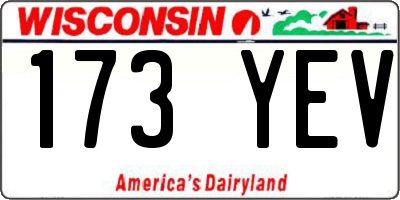 WI license plate 173YEV