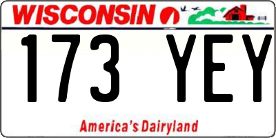 WI license plate 173YEY