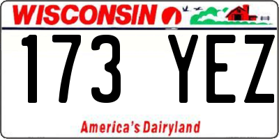 WI license plate 173YEZ