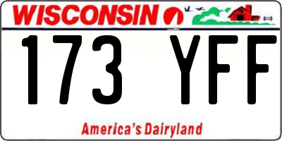 WI license plate 173YFF