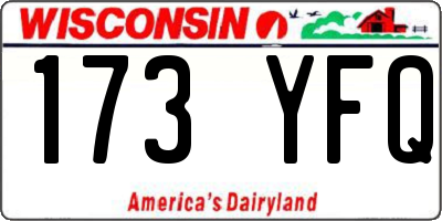 WI license plate 173YFQ