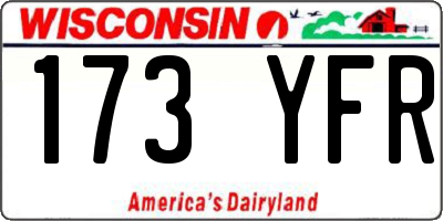 WI license plate 173YFR