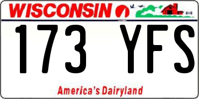 WI license plate 173YFS