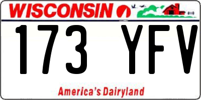 WI license plate 173YFV