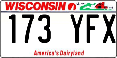 WI license plate 173YFX
