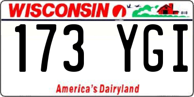 WI license plate 173YGI