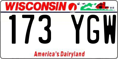 WI license plate 173YGW
