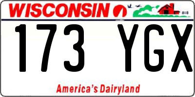 WI license plate 173YGX