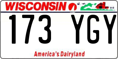 WI license plate 173YGY