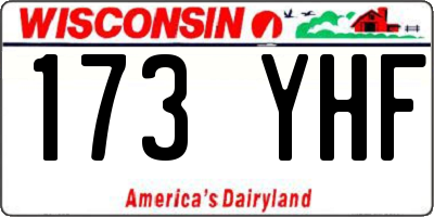 WI license plate 173YHF