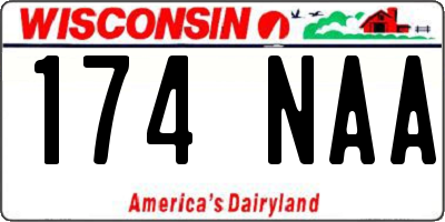 WI license plate 174NAA