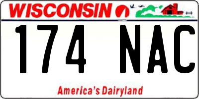 WI license plate 174NAC